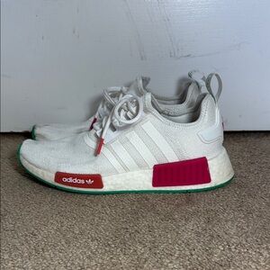 Adidas White With Pink, Green and Orange Athletic Shoes